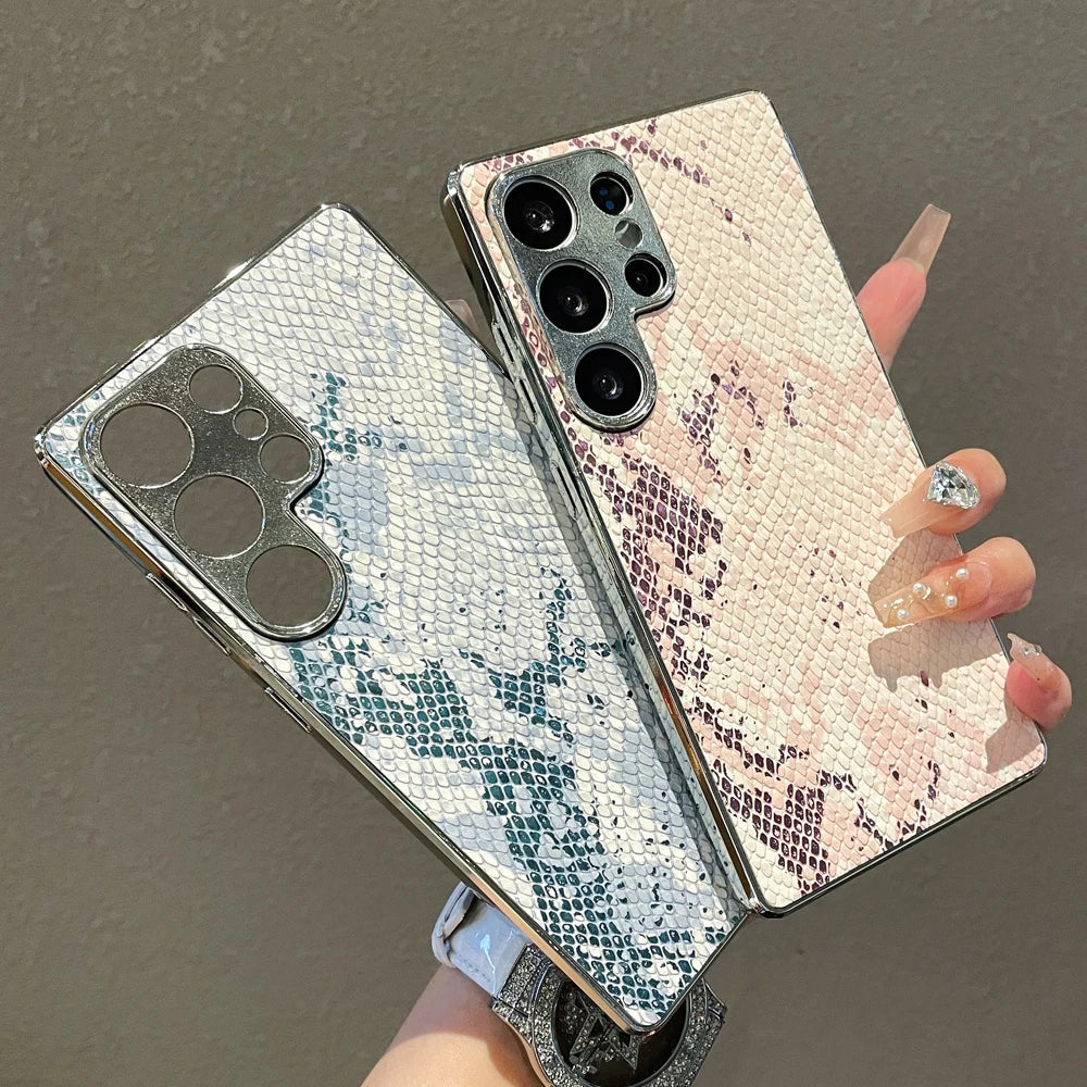 Handyhülle für Samsung Galaxy S25 Ultra &amp; S24 Plus mit Schlangenhaut-Textur 2