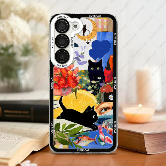Handyhülle für Samsung Galaxy mit Katzenmotiv Charmant und Schützend 2