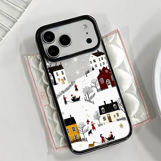 Handytasche für iPhone mit Schneeansicht und Landschaftsdesign 0