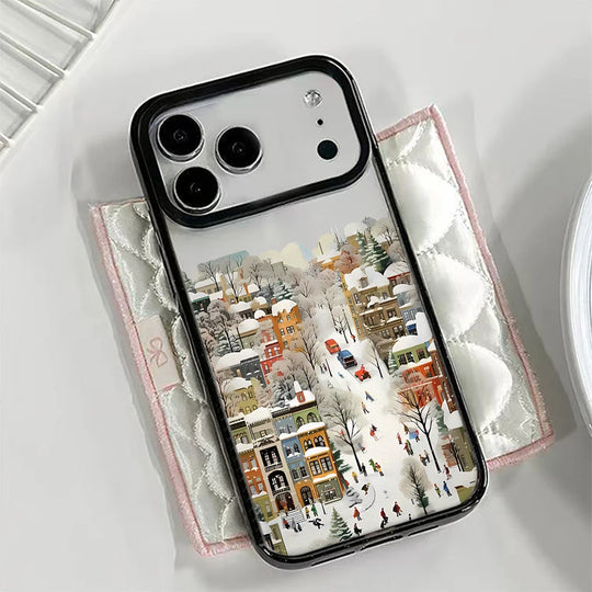 Handytasche für iPhone mit Schneeansicht und Landschaftsdesign 4