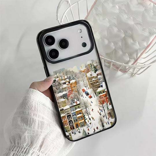 Handytasche für iPhone mit Schneeansicht und Landschaftsdesign 8