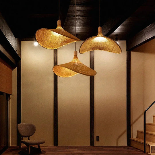 Hängelampe Boho-Stil für Esstisch und Wohnzimmer - Handgefertigte Pendelleuchte aus Bambus 5
