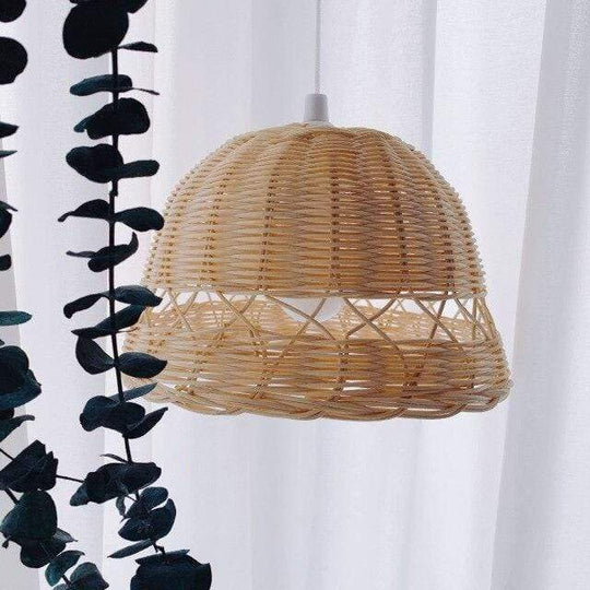 Hängelampe Pendelleuchte für Esszimmer und Wohnzimmer, Handgewebte Hängeleuchte im Boho-Stil 0