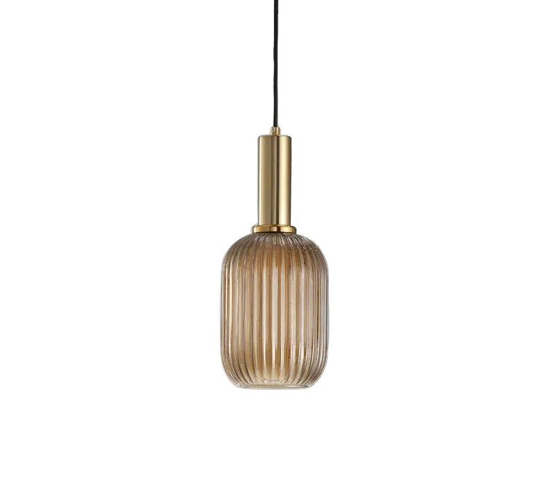 Hängeleuchte im Retro-Stil mit farbigem Glas 0