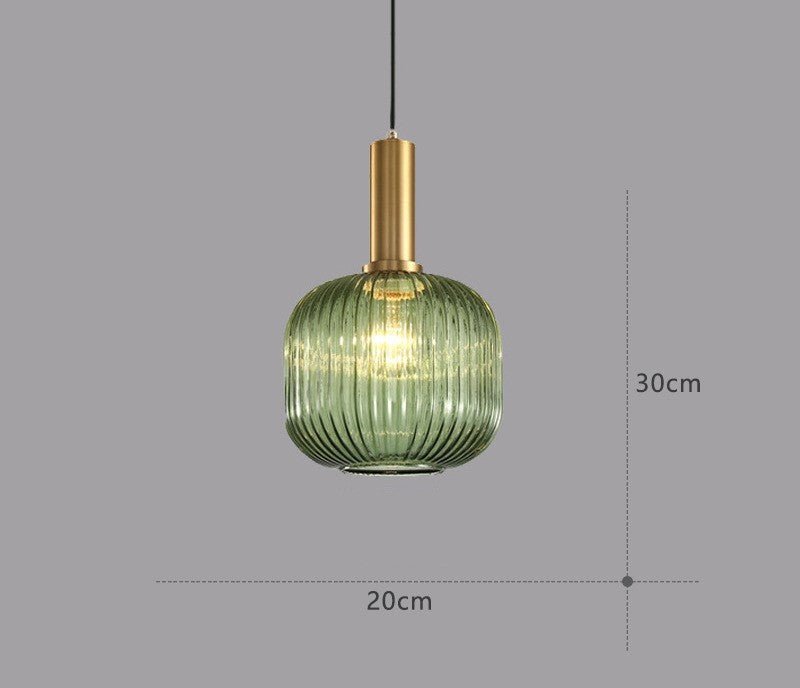 Hängeleuchte im Retro-Stil mit farbigem Glas 11