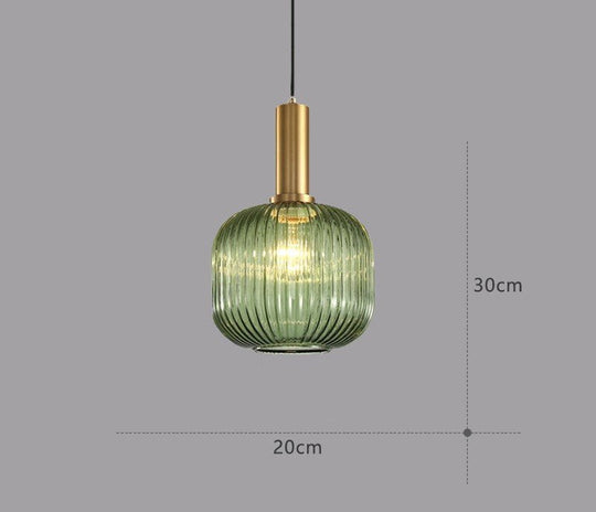 Hängeleuchte im Retro-Stil mit farbigem Glas 11