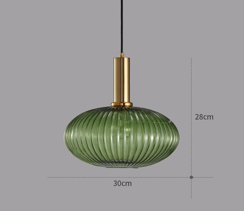 Hängeleuchte im Retro-Stil mit farbigem Glas 13