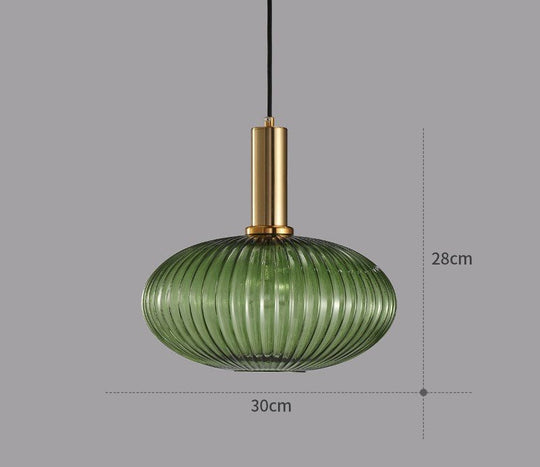 Hängeleuchte im Retro-Stil mit farbigem Glas 13