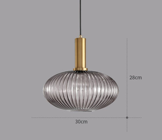 Hängeleuchte im Retro-Stil mit farbigem Glas 17