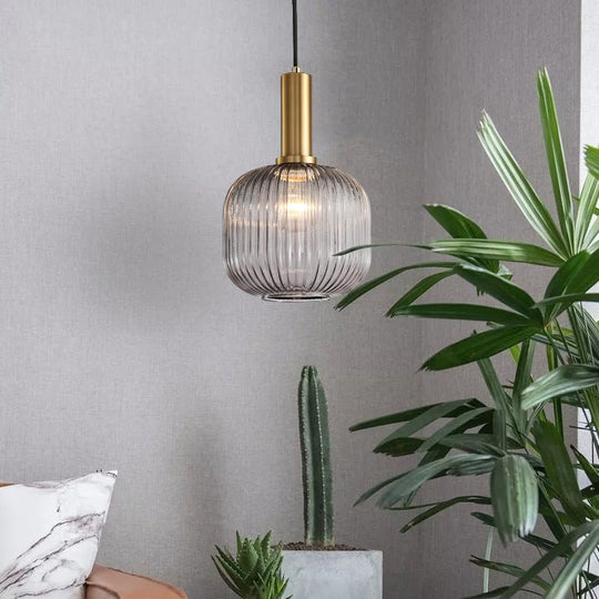 Hängeleuchte im Retro-Stil mit farbigem Glas 2