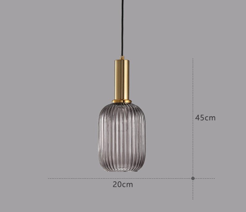 Hängeleuchte im Retro-Stil mit farbigem Glas 3