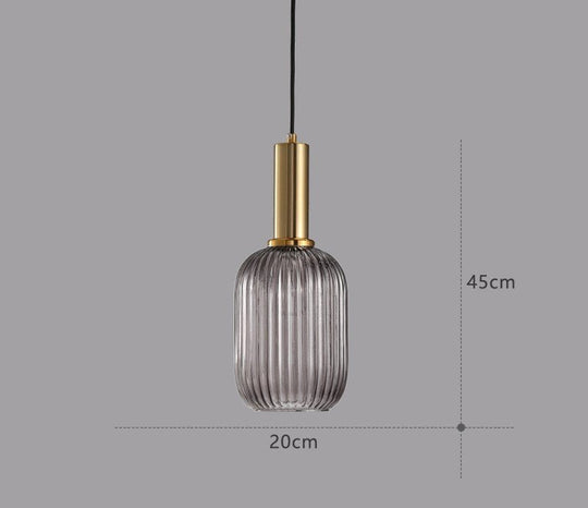 Hängeleuchte im Retro-Stil mit farbigem Glas 3
