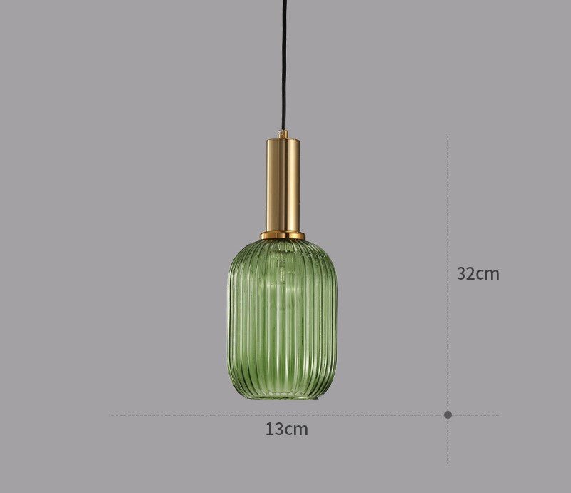 Hängeleuchte im Retro-Stil mit farbigem Glas 4