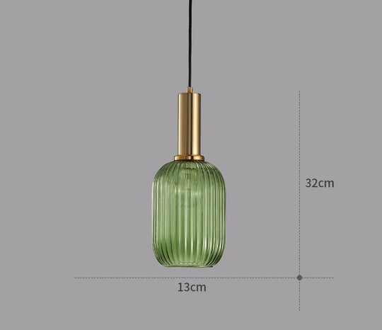 Hängeleuchte im Retro-Stil mit farbigem Glas 4