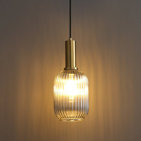 Hängeleuchte im Retro-Stil mit farbigem Glas 7