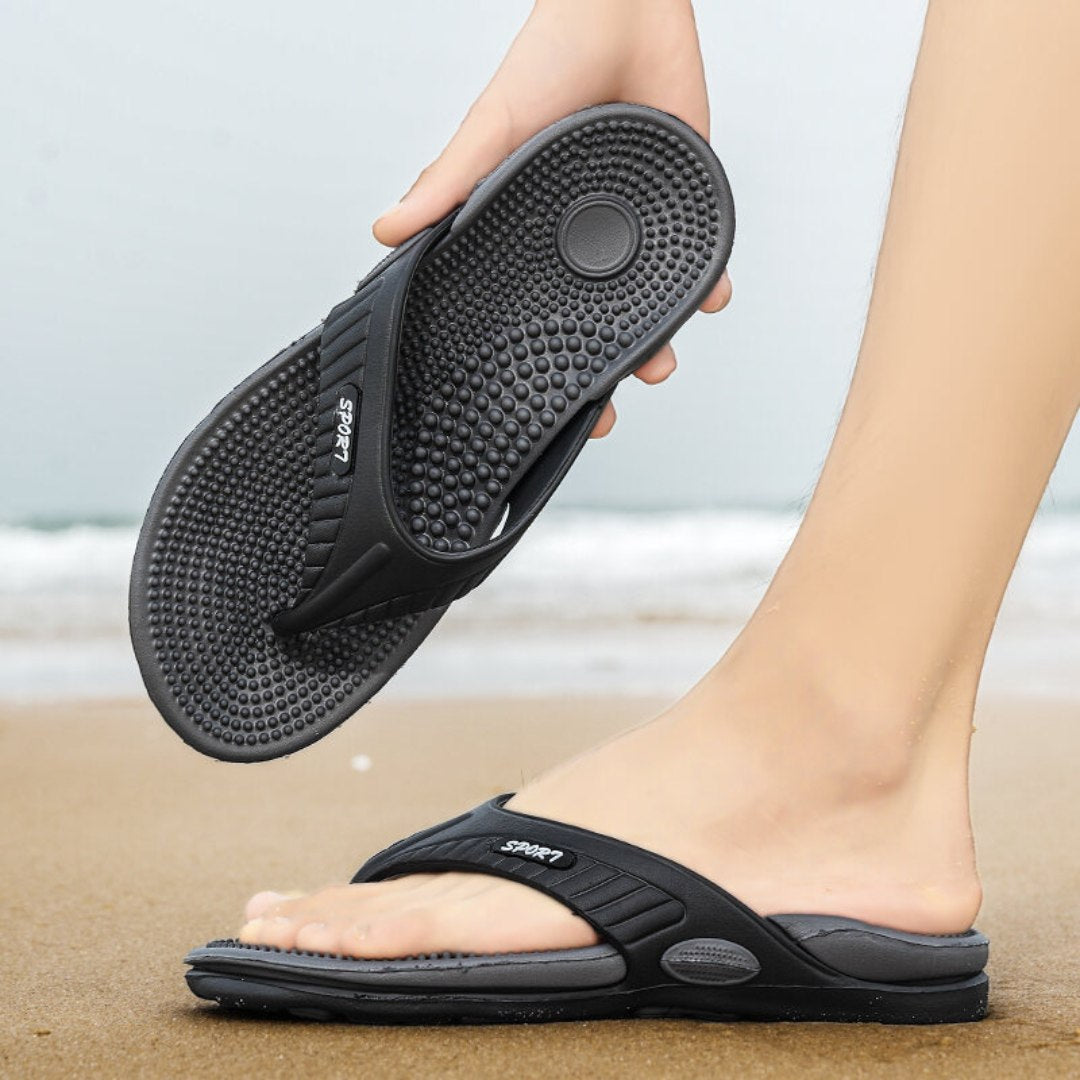 Hausschuhe Herren Damen Sportlich Mit Rutschfester Sohle Und Flexiblem Riemen 3