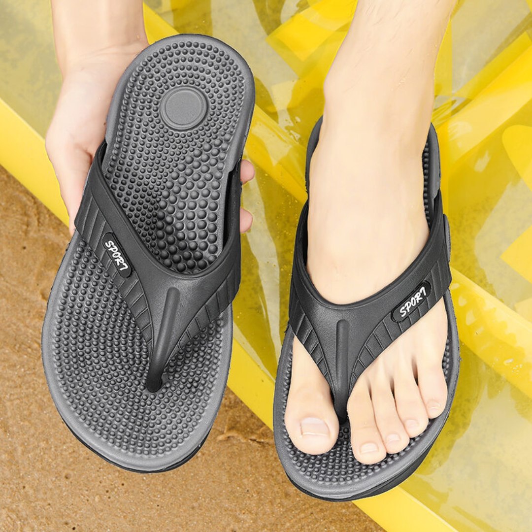 Hausschuhe Herren Damen Sportlich Mit Rutschfester Sohle Und Flexiblem Riemen 5