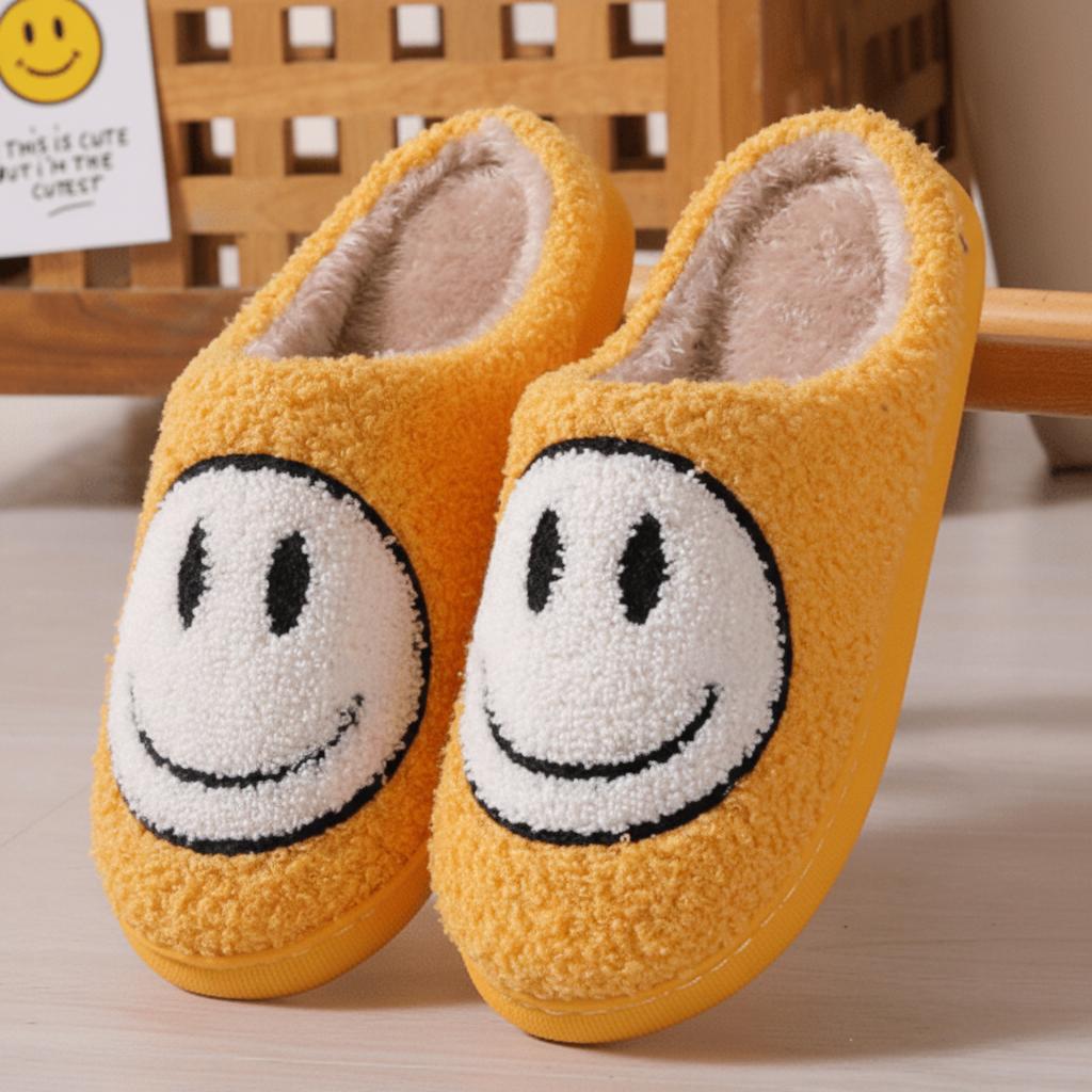 Hausschuhe für Damen mit Smiley-Design 9