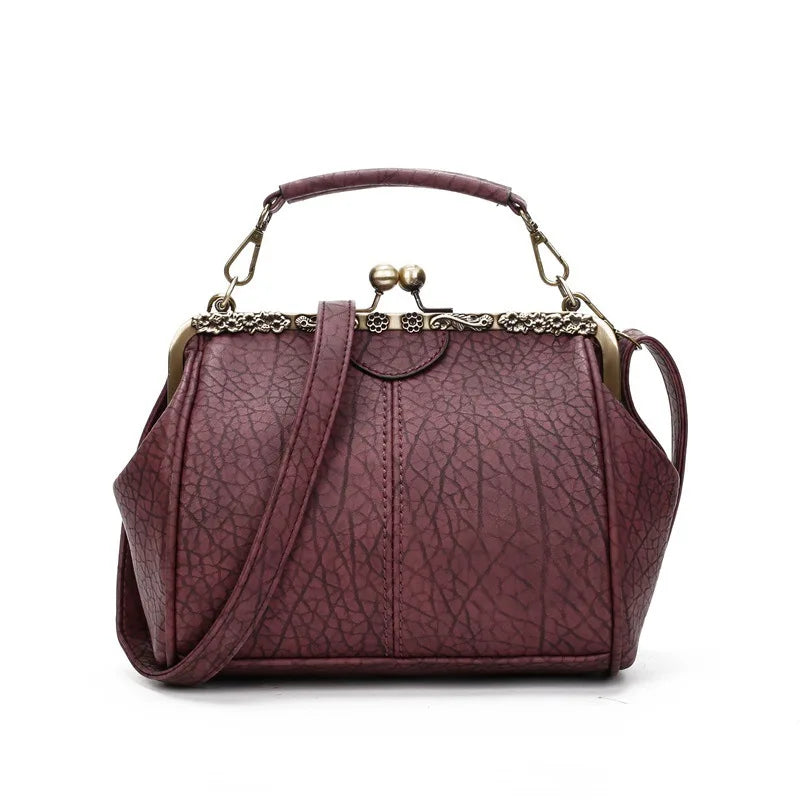 Damen Handtasche Vintage Stil Minimalistisch Kunstleder 1