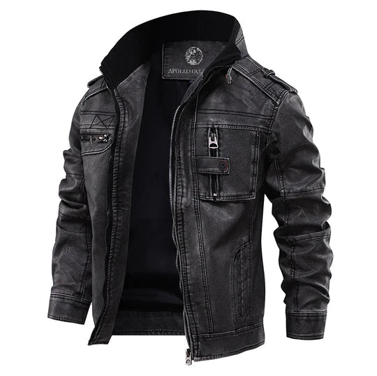 Herren-Lederjacke – Zeitloses Design | PU-Leder 0