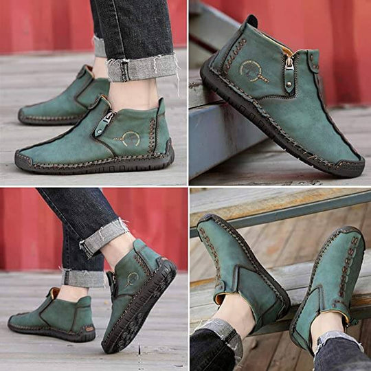 Herren Vintage Hand Genäht Stiefelette