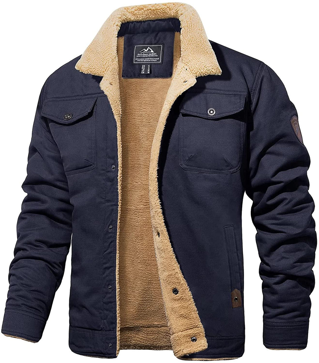 Herren-Winterjacke mit Sherpa-Futter, wasserabweisend, robustes Design 0