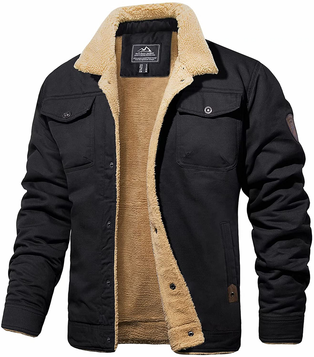 Herren-Winterjacke mit Sherpa-Futter, wasserabweisend, robustes Design 4