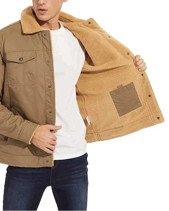 Herren-Winterjacke mit Sherpa-Futter, wasserabweisend, robustes Design 5