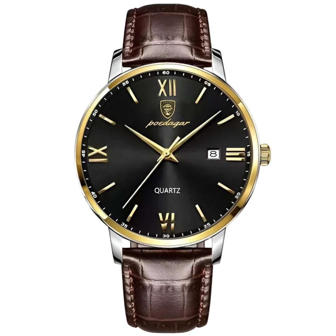 Herren Armbanduhr Quarz mit Lederarmband 1
