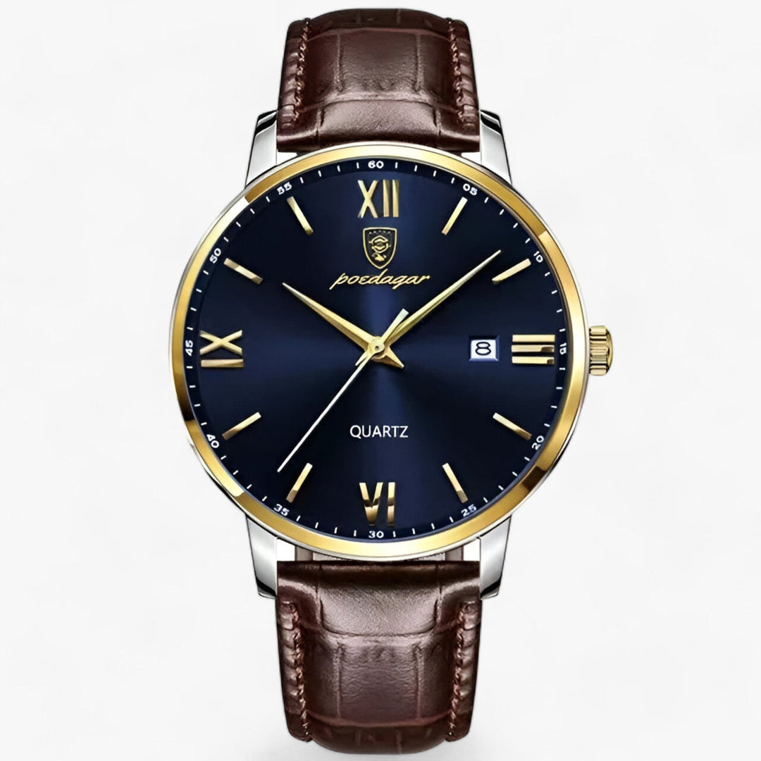 Herren Armbanduhr Quarz mit Lederarmband 2