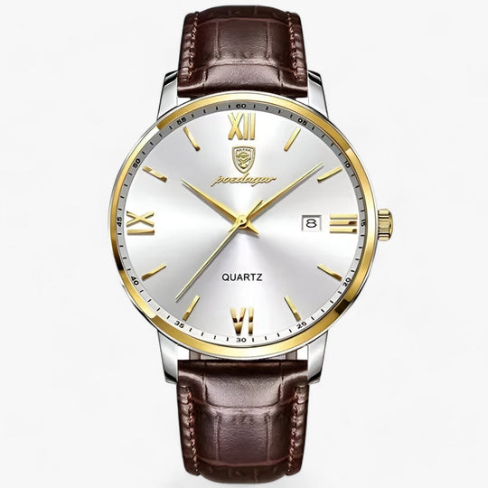 Herren Armbanduhr mit Luxuriösem Lederarmband für Modernen Stil 0