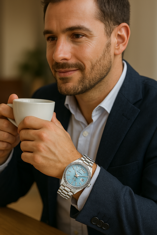 Herren Automatikuhr Edelstahl mit Kalenderfunktion 4