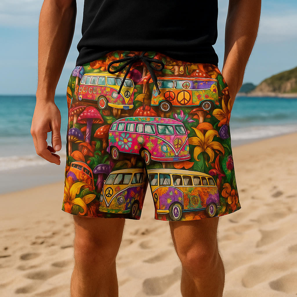 Herren Badshorts mit Graffiti-Design 1
