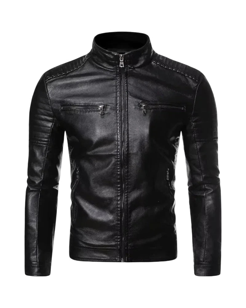 Herren Bikerjacke Slim Fit 0