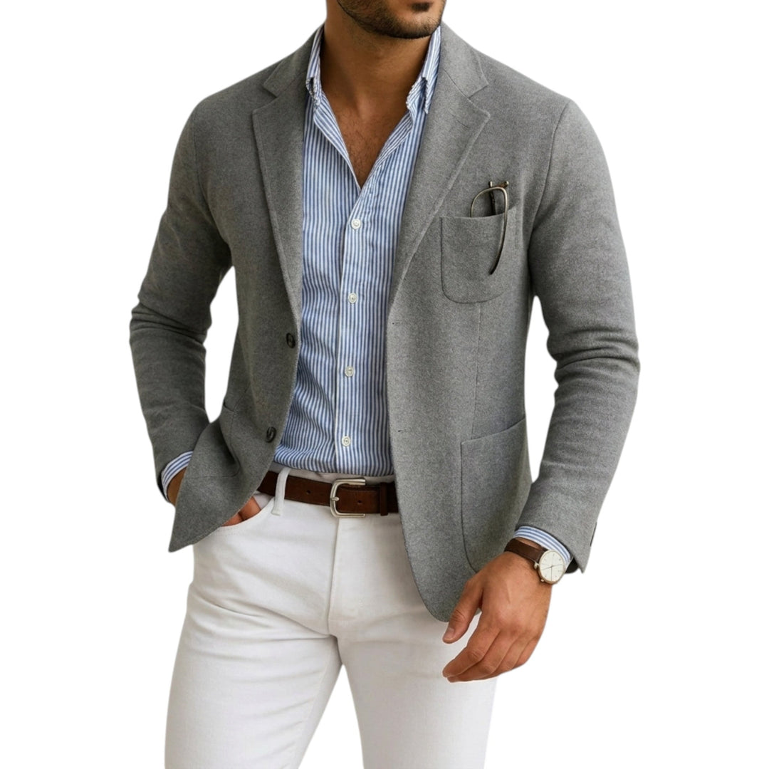 Herren Blazer mit Stehkragen Klassisch 0