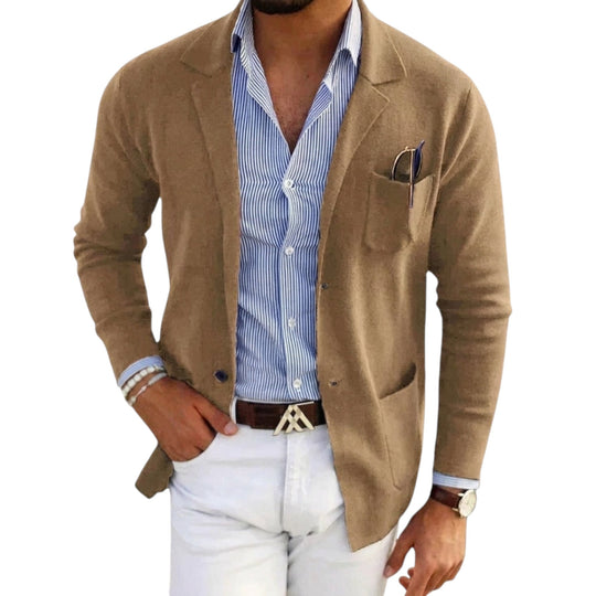 Herren Blazer mit Stehkragen Klassisch 4