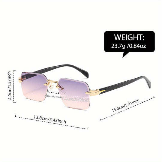 Herren Brille Randlos Quadrat 2
