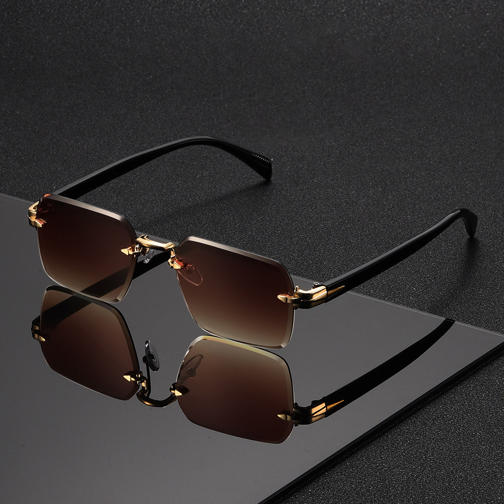 Herren Brille Randlos Quadrat 8