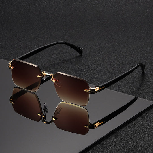Herren Brille Randlos Quadrat 8