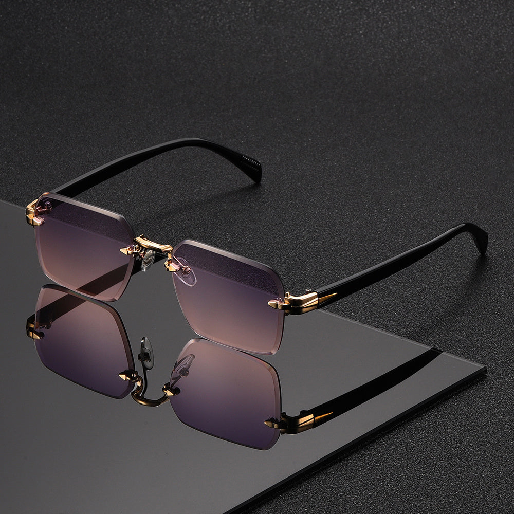 Herren Brille Randlos Quadrat 9