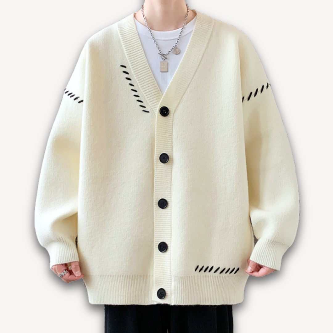 Herren Cardigan Übergröße mit Knopfleiste 1