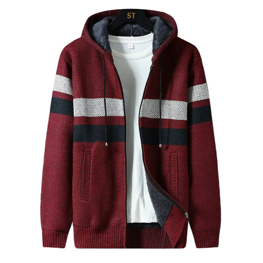 Herren Cardigan mit Kapuze und Reißverschluss 2