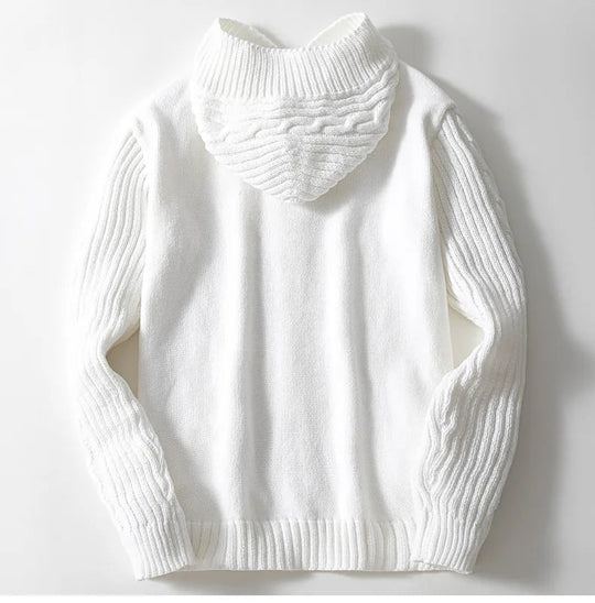 Herren Cardigan mit Kapuze und Zopfmuster 2