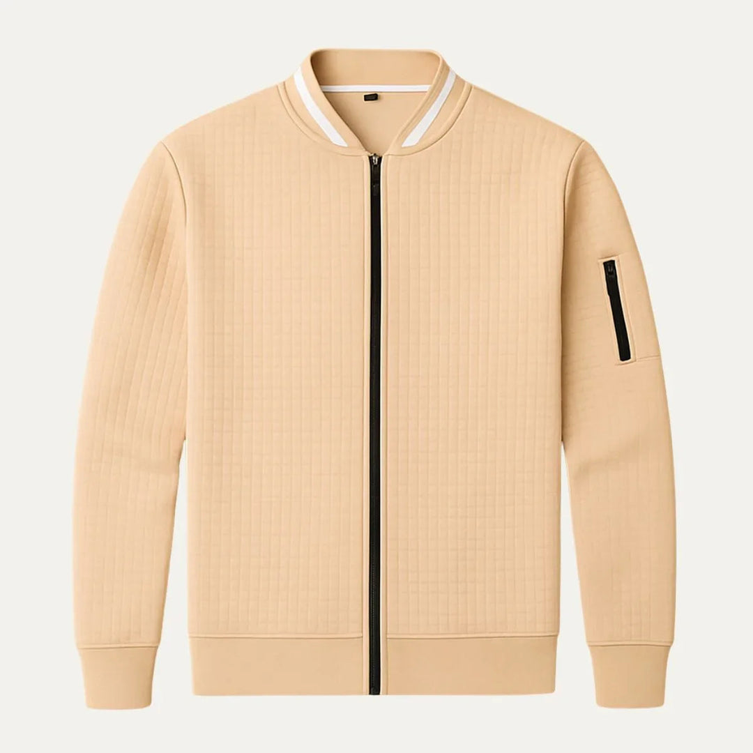 Herren Cardigan mit Reißverschluss und Stehkragen 1