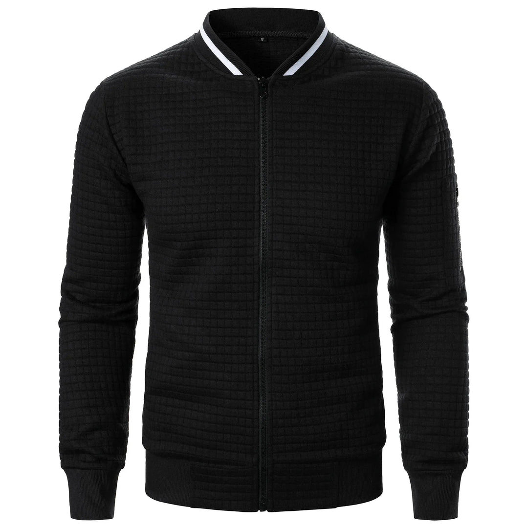 Herren Cardigan mit Reißverschluss und Stehkragen 14