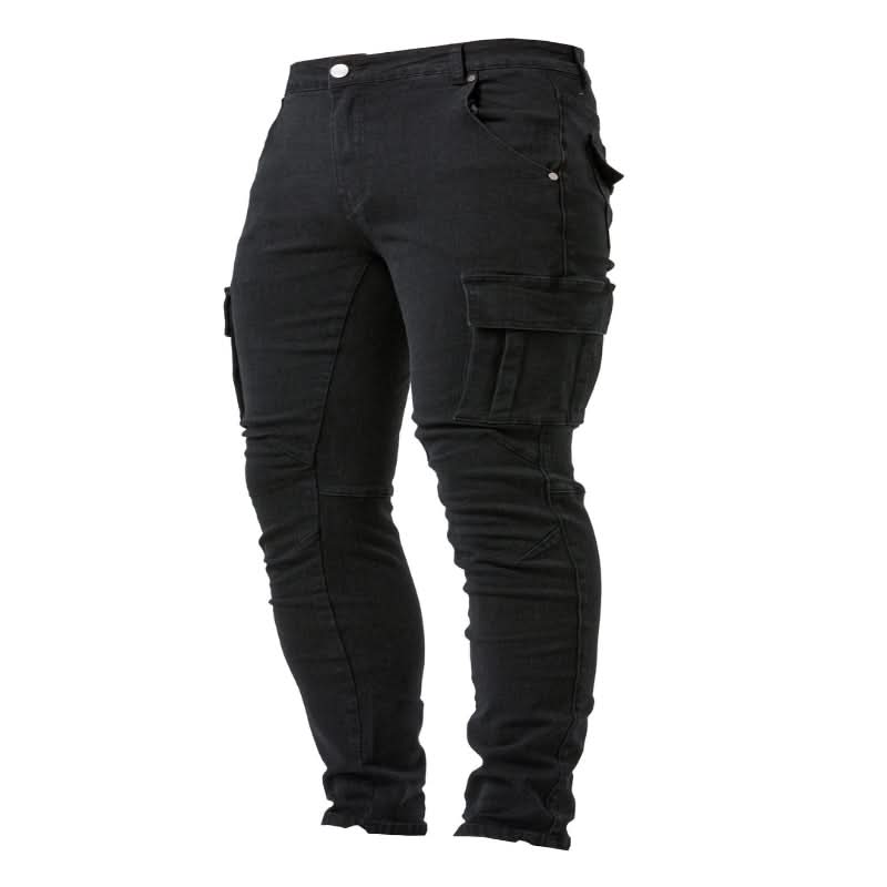Herren Cargo-Jeans Schmal Mit Funktionalen Taschen 3