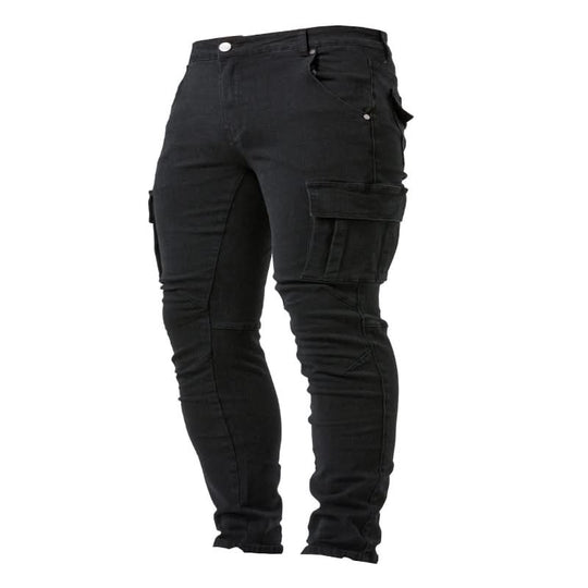 Herren Cargo-Jeans Schmal Mit Funktionalen Taschen 3