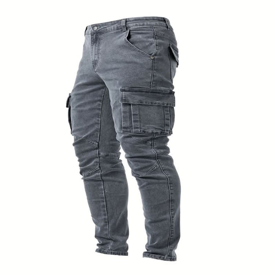 Herren Cargo-Jeans Schmal Mit Funktionalen Taschen 5