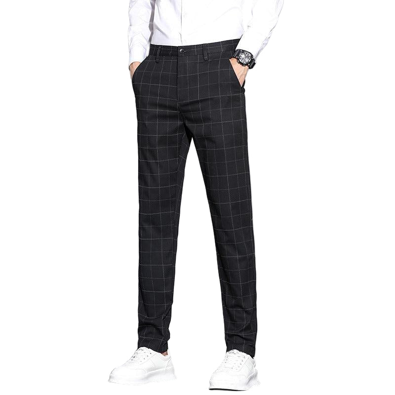 Herren Check Hose mit geradem Bein 0