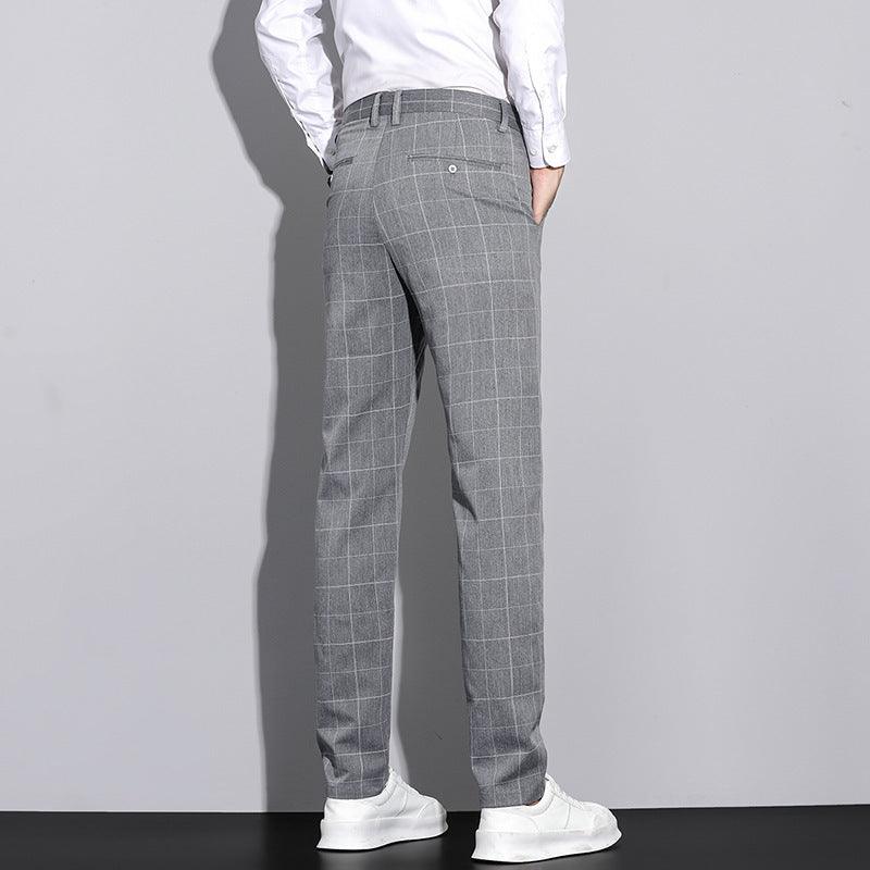 Herren Check Hose mit geradem Bein 2